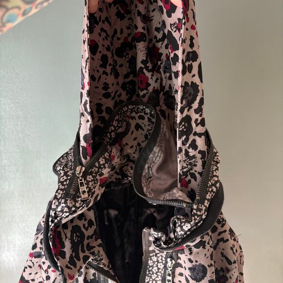 Unique WOMEN'S XL Animal Print Lavender Purple Zip Jacket Hooded Asian Cotton - Picture 13 of 16